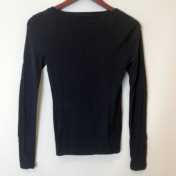 J.Crew Collection Sheer Wool Blend Long Sleeve Layering Tee Shirt CD528 Black XS - Picture 7 of 14
